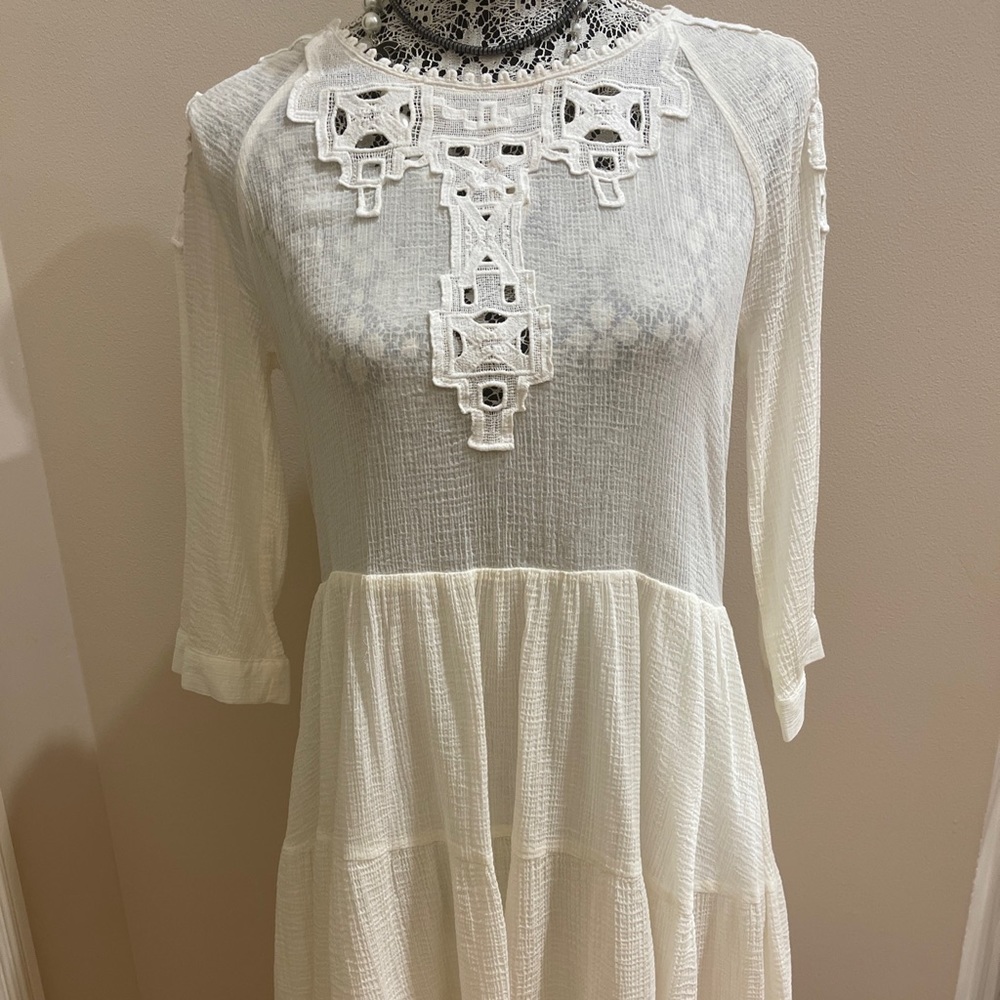 NWT Off White Free People 3/4 Sleeve Mini dress
